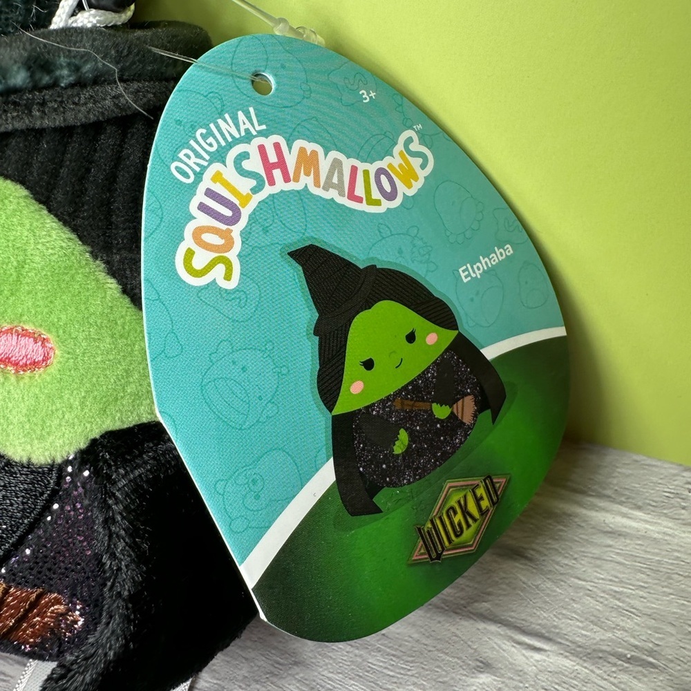 Squishmallows 3.5” Wicked Elphaba Bag Charm Keychain Clip NWT - Picture 2 of 7
